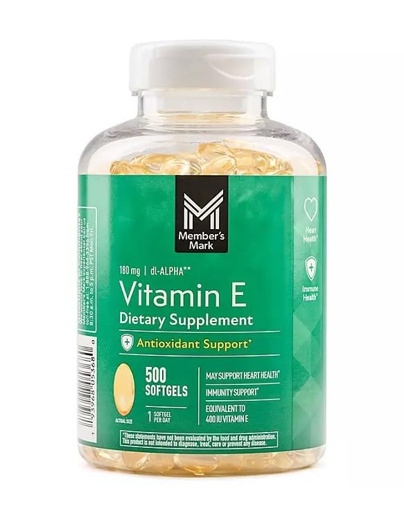 Generic Vitamin E Softgels 500 Count