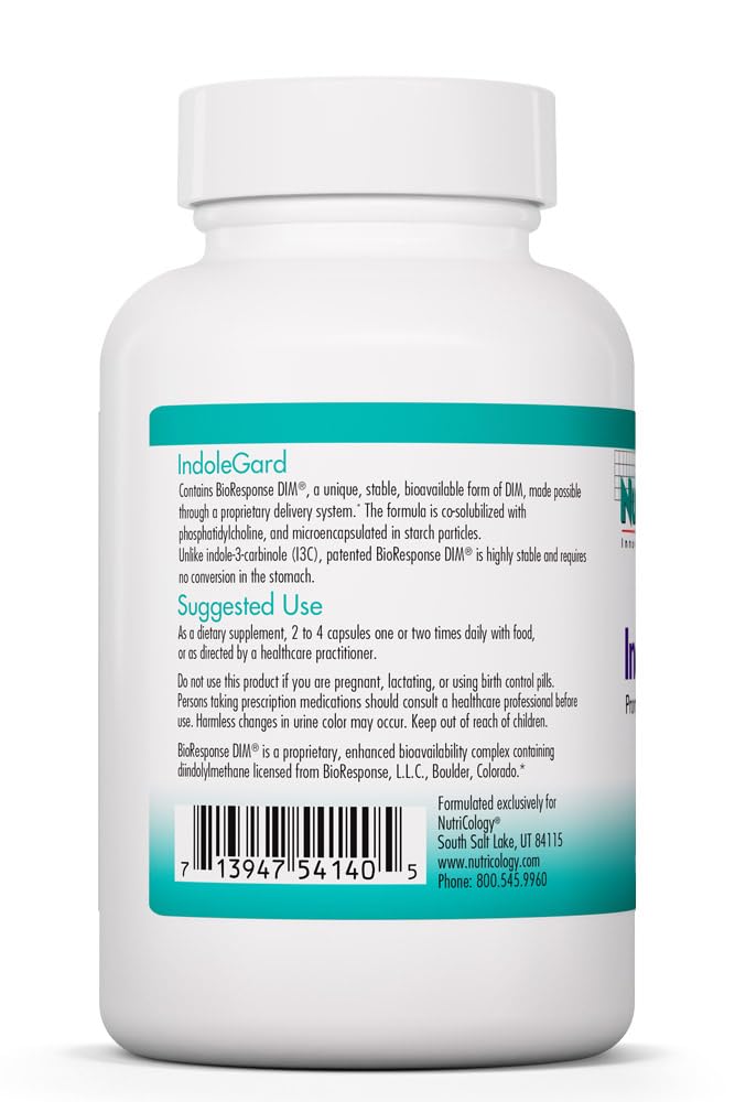 Allergy Research Group Nutricology IndoleGard - BioResponse DIM Diindolylmethane Complex - Estrogen Metabolism Support - Cruciferous Extract, 120 Capsules