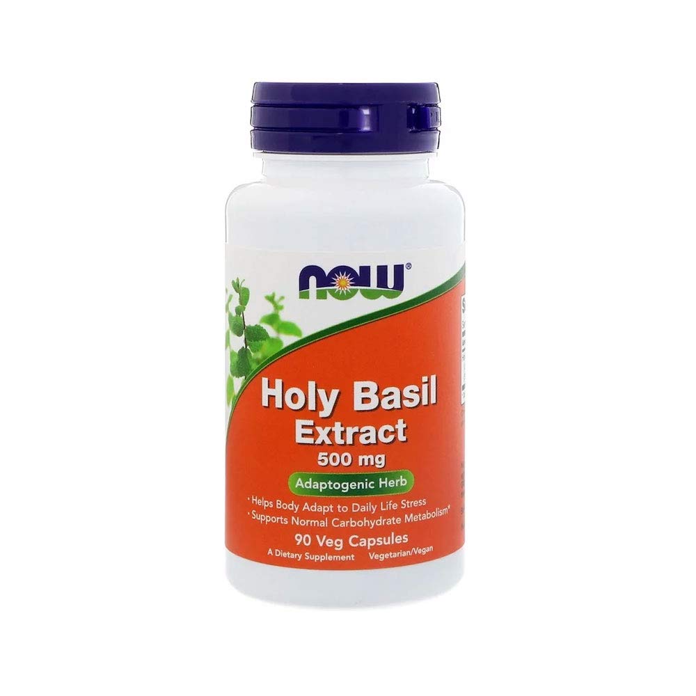NOW Foods Holy Basil 500 mg Capsule, 90 Count