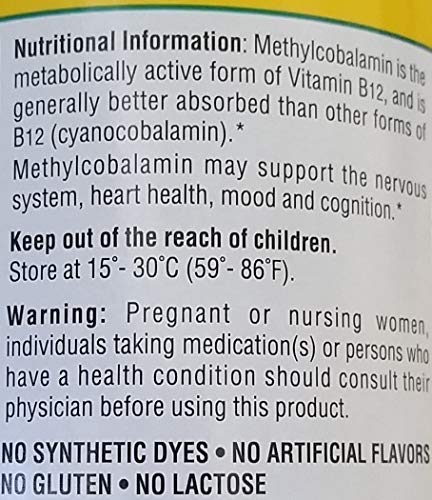 Member's Mark Sublingual Vitamin B12 5000mcg Tablet, 1 Count