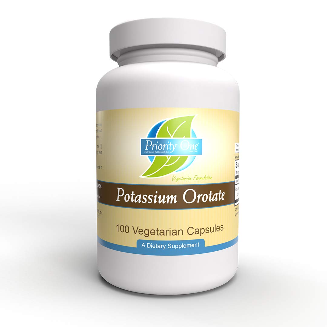 Priority One Potassium Orotate Vegetarian Capsules, 100 Count