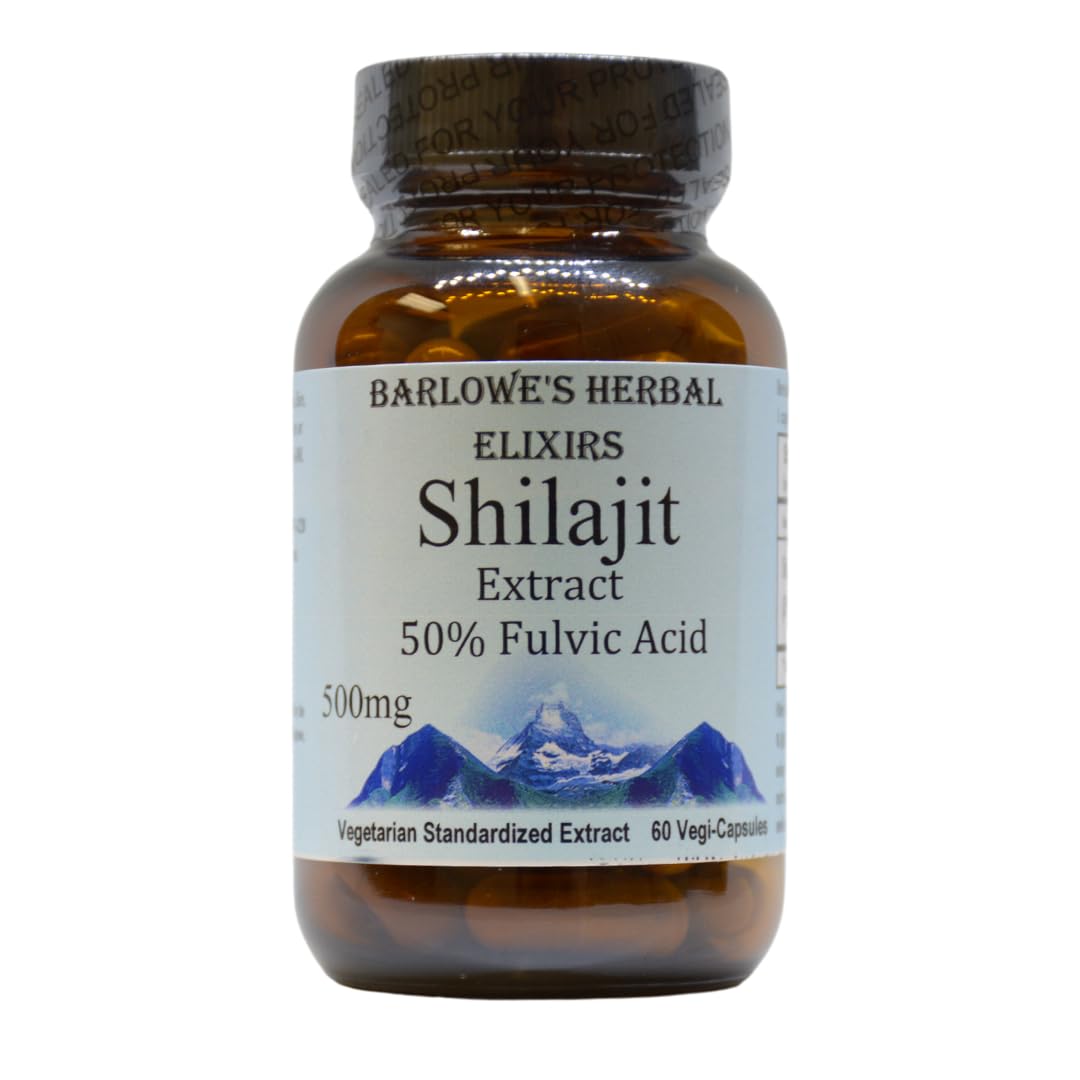 Barlowe's Herbal Elixirs Shilajit Extract Capsules, 60 Count