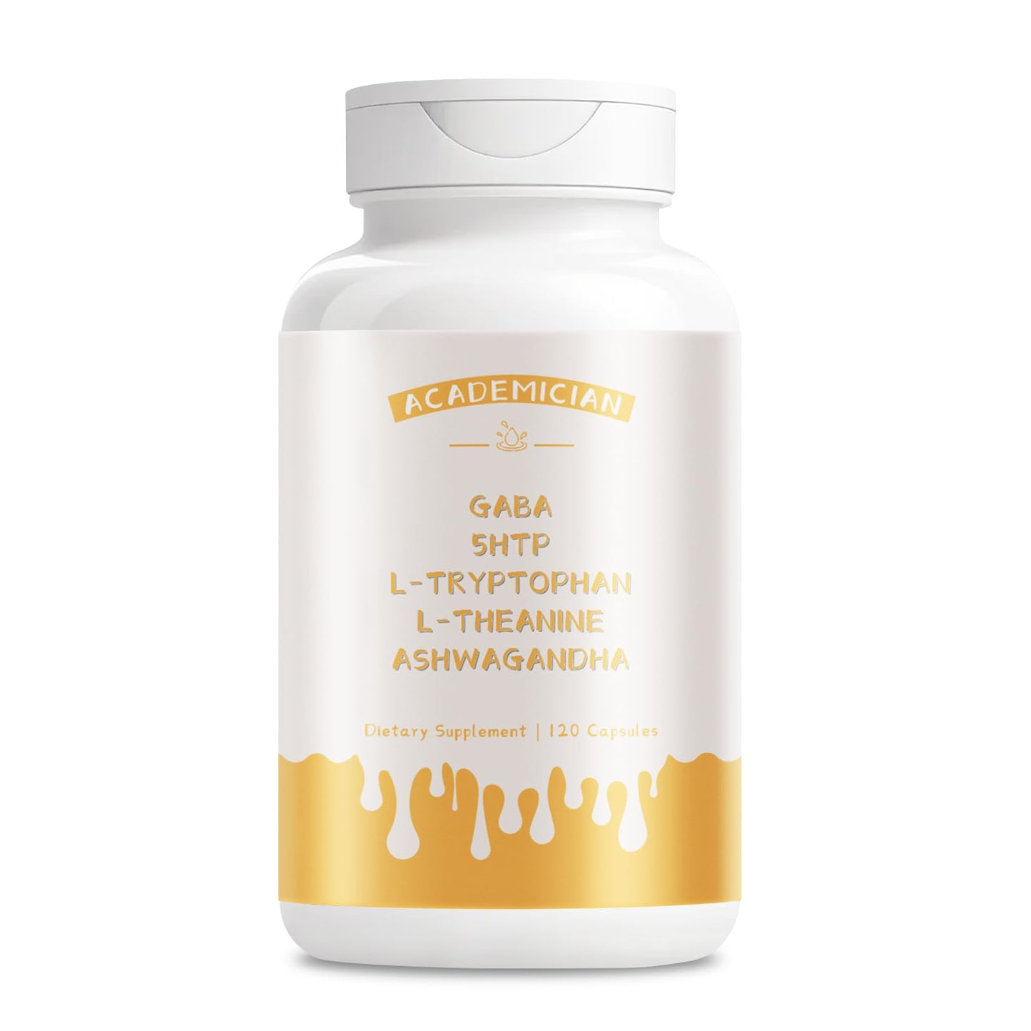 ACADEMICIAN Ashwagandha with 5HTP, L-Tryptophan & L-Theanine Capsules, 120 Count