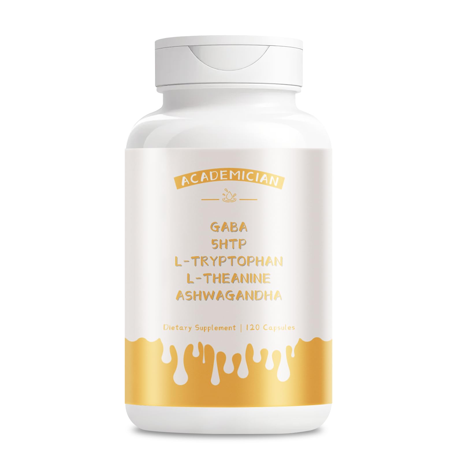 ACADEMICIAN Ashwagandha with 5-HTP, L-Tryptophan 1000mg, L-Theanine Supplement Capsules, 120 Count