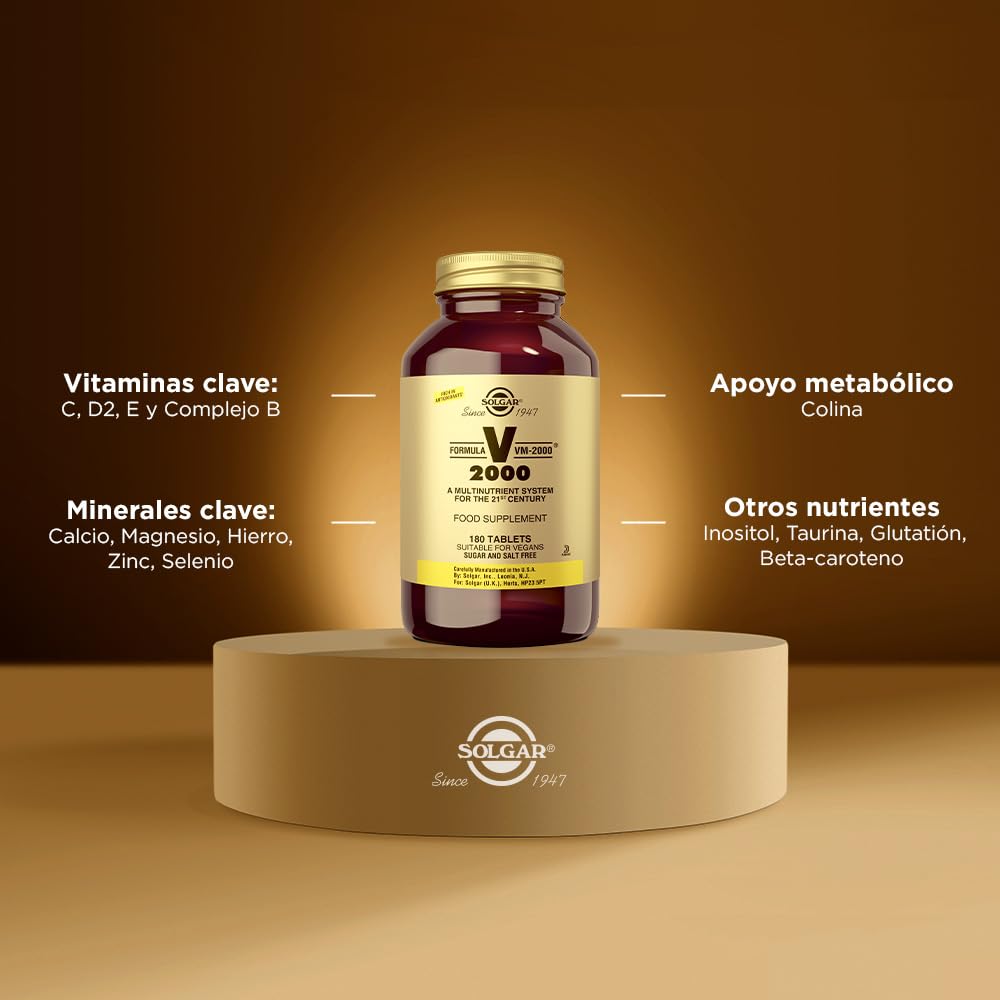 Solgar Formula VM-2000 Multinutrient System Tablet, 180 Tablets