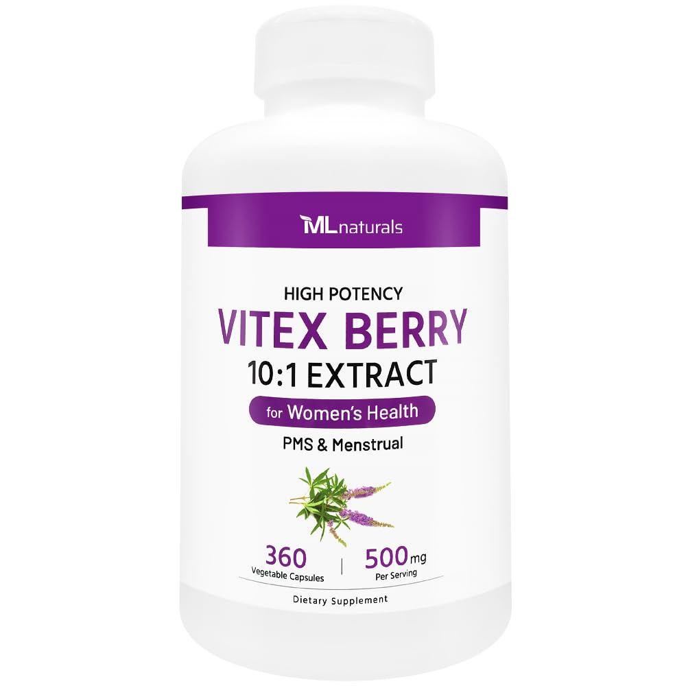 ML Naturals Vitex Berry 500mg Capsules, 360 Count