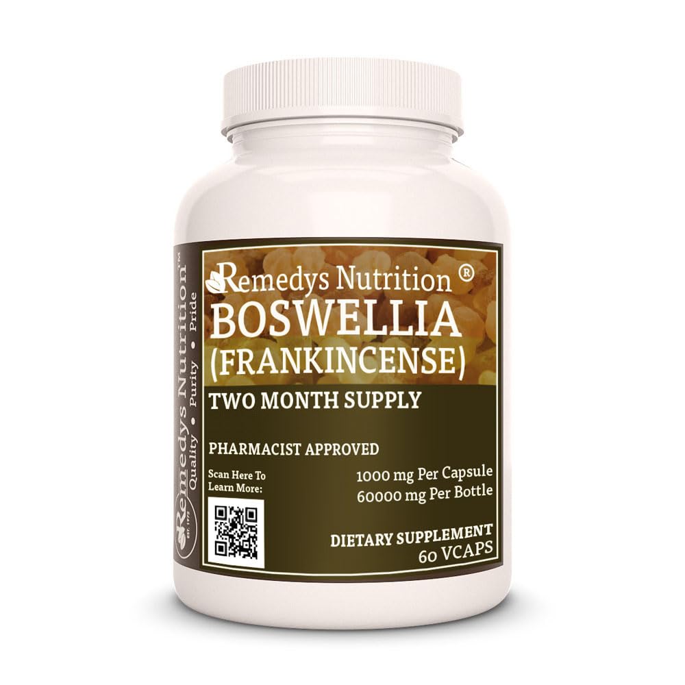 Remedy’s Nutrition Frankincense (Boswellia Serrata) Extract Powder 1,000 mg Capsules, 60 Capsules