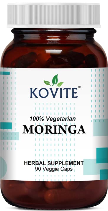 Kovite Organic Moringa 1000 mg per Serving Vegetable Capsules, 90 Count