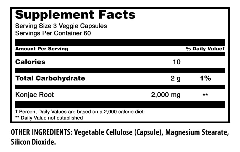 Amazing Nutrition Konjac Root Supplement Capsules, 180 Capsules