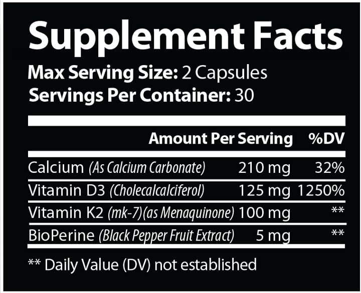 Focus Pharmacology Vitamin K2 with D3 Extra Strength 60 Capsules
