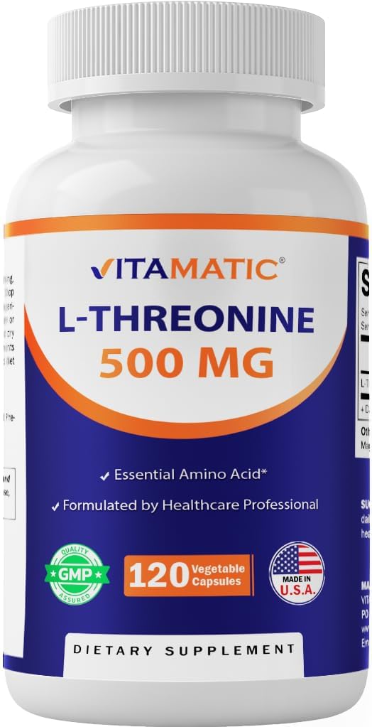Vitamatic L-Threonine 500mg Capsules 120 Count