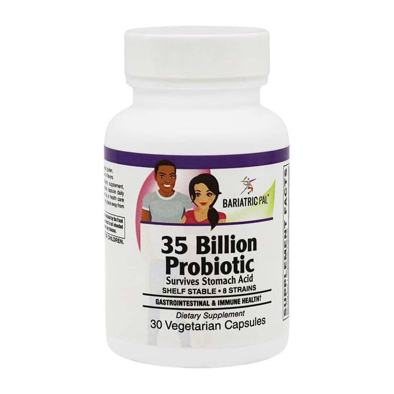 BariatricPal Prebiotic & Probiotic 35 Billion CFU Gastrointestinal & Immune Health Capsules, 30 Count