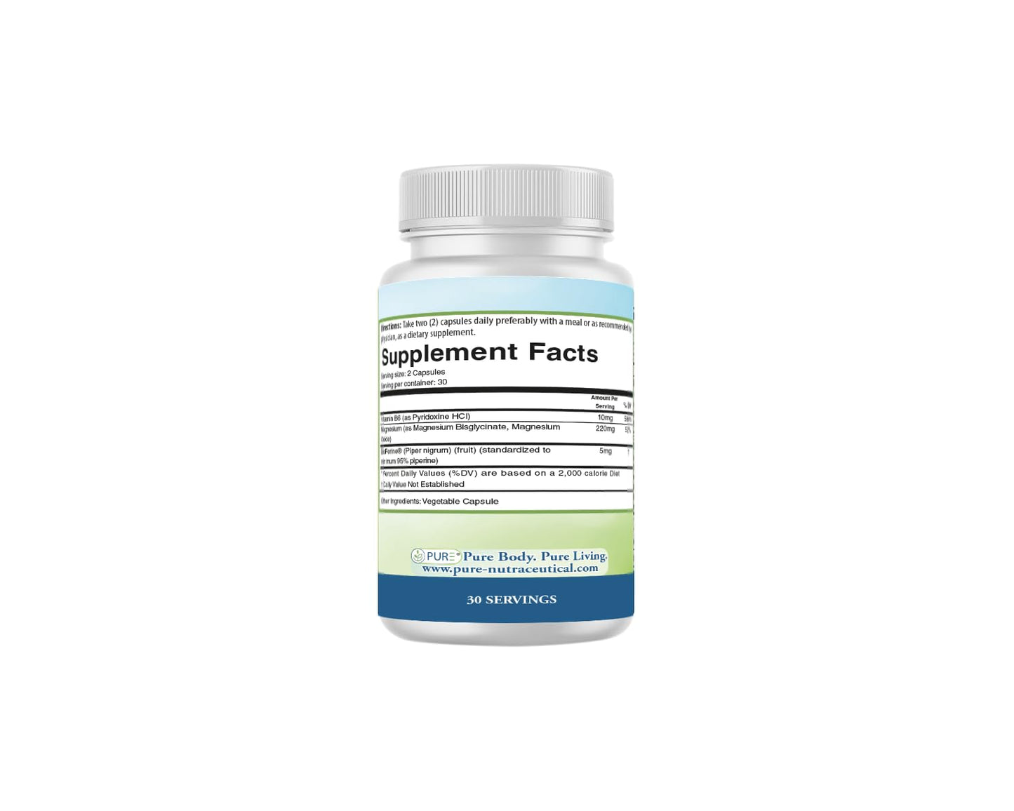 PURE Magnesium+ High Absorption Supplement Capsule, 60 Capsules