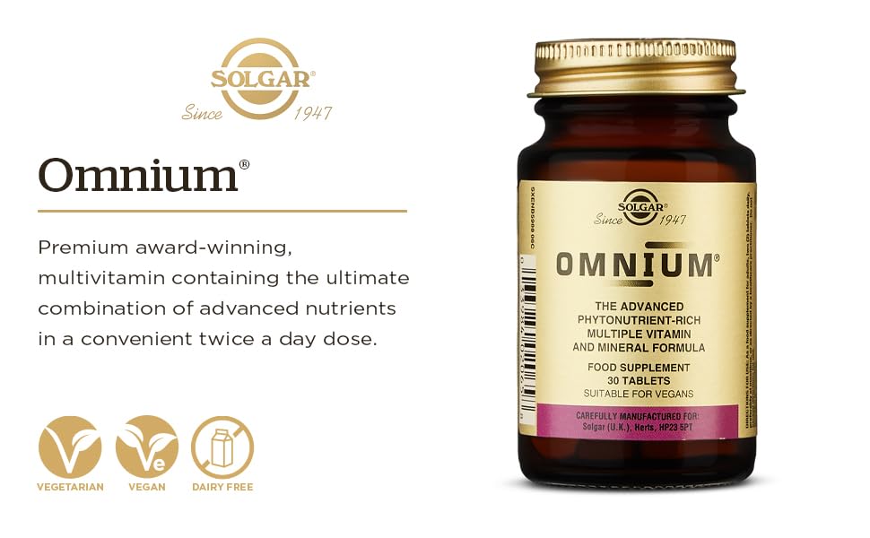 Solgar Omnium Phytonutrient Complex + Multi-Vitamin & Mineral Formula 90 Tablets