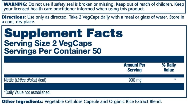 Solaray Nettle Leaf 300mg Capsule, 200 Capsules