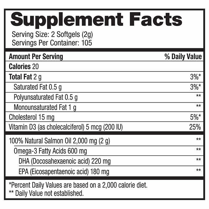 Generic Amerivite Pure Alaska 600mg Omega-3 Wild Alaskan Salmon Oil Softgel, 1 Softgel