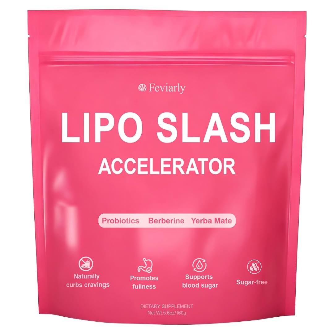Feviarly LIPO Slash 16-in-1 Natural Weight Loss Supplement, Powder, 5.6 oz