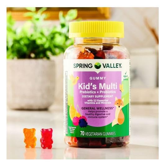 H4U Kid's Multivitamin with Prebiotic Fiber & Probiotic Gummies, 70 Count