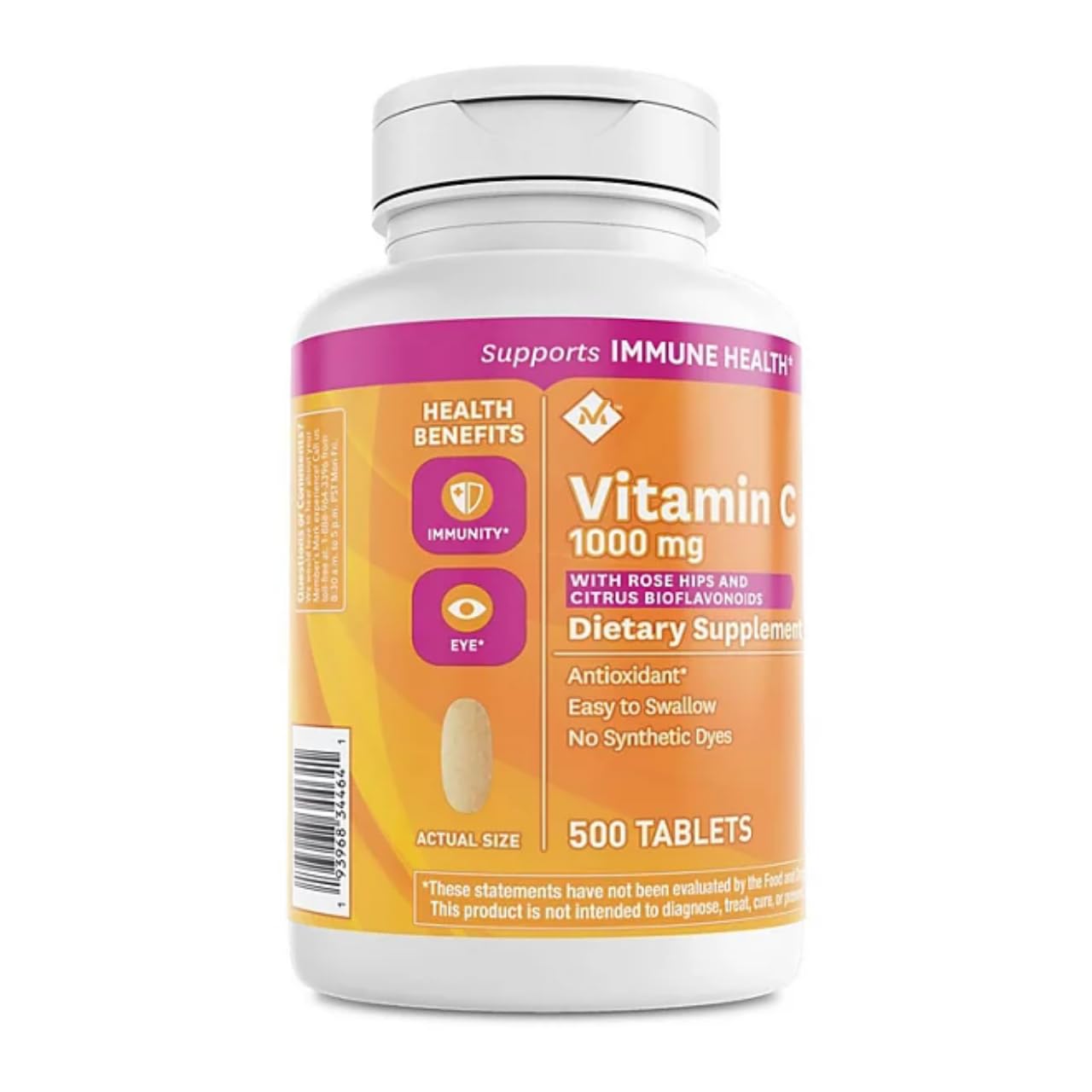 Member's Mark Vitamin C 1000 mg with Rosehips and Citrus Bioflavonoids 500 Tablets