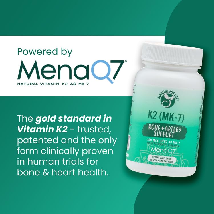 Alkaline for Life Vitamin K2 MK-7 MenaQ7 Capsule 60 Count