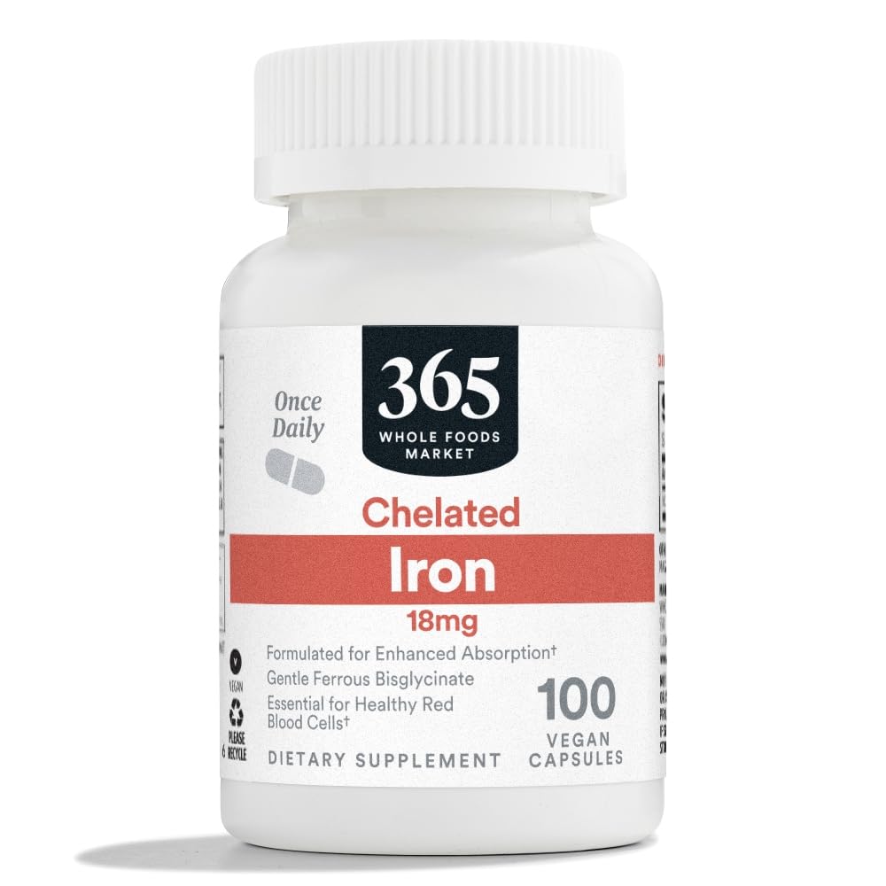 365 by Whole Foods Market Chelated Iron 18mg Capsule, 100 Count