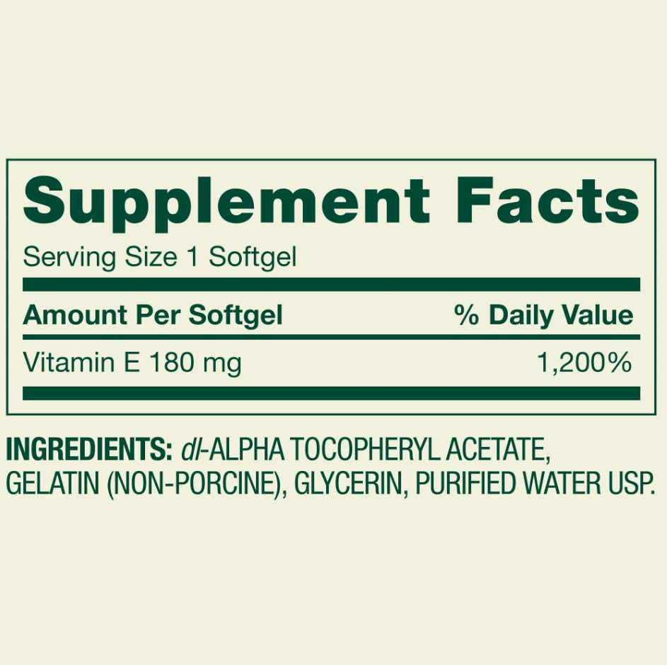Generic Vitamin E Dietary Supplement Softgels 100 Softgels