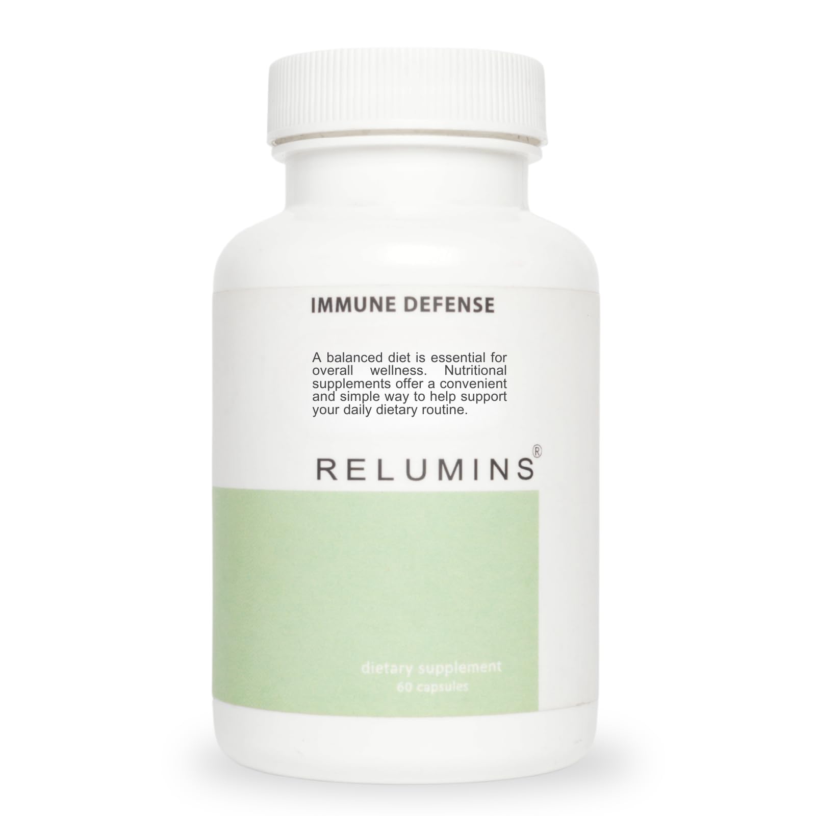 Relumins Immune Defense Daily Nutrient Blend with Zinc, Selenium, Vitamin K1, Echinacea & Natural Extracts, Wellness Support, 60 Capsules