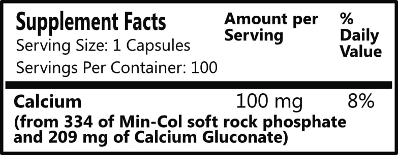 Daily Manufacturing Min-Col Forte (Soft Rock Phosphate & Calcium Gluconate) Capsule, 100 Count