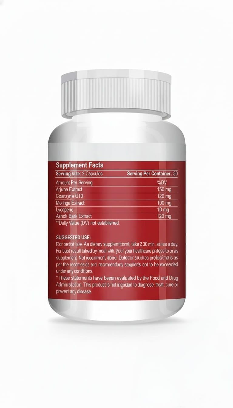 Generic Cardioton with Coenzyme Q10 & Arjuna Extract for Heart Health Capsule 60 Count