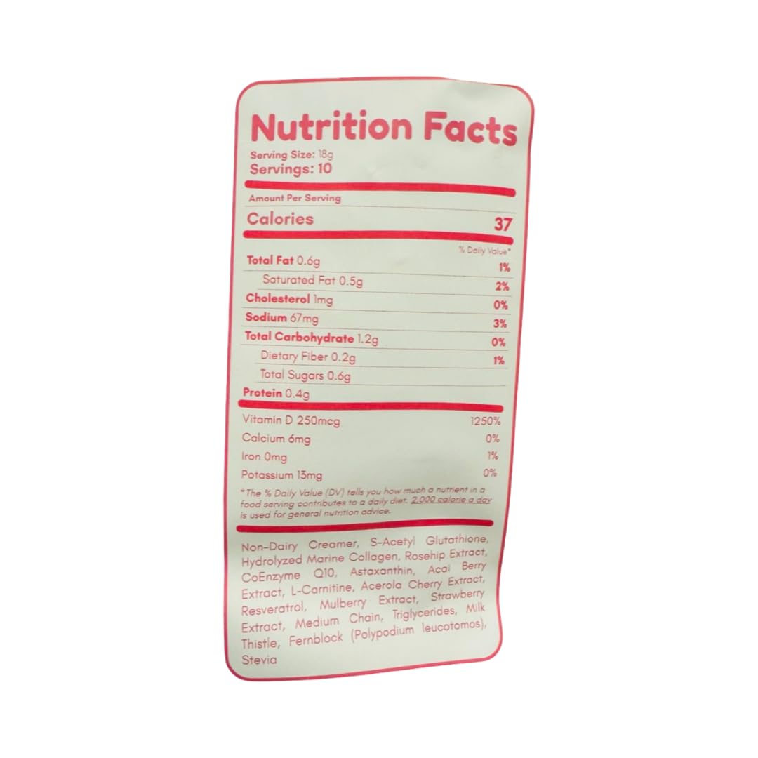 Generic Dear Face Beauty Milk Japanese Collagen Strawberry Drink 50,000mg Hydrolyzed Collagen Powder, 6.43 Ounces