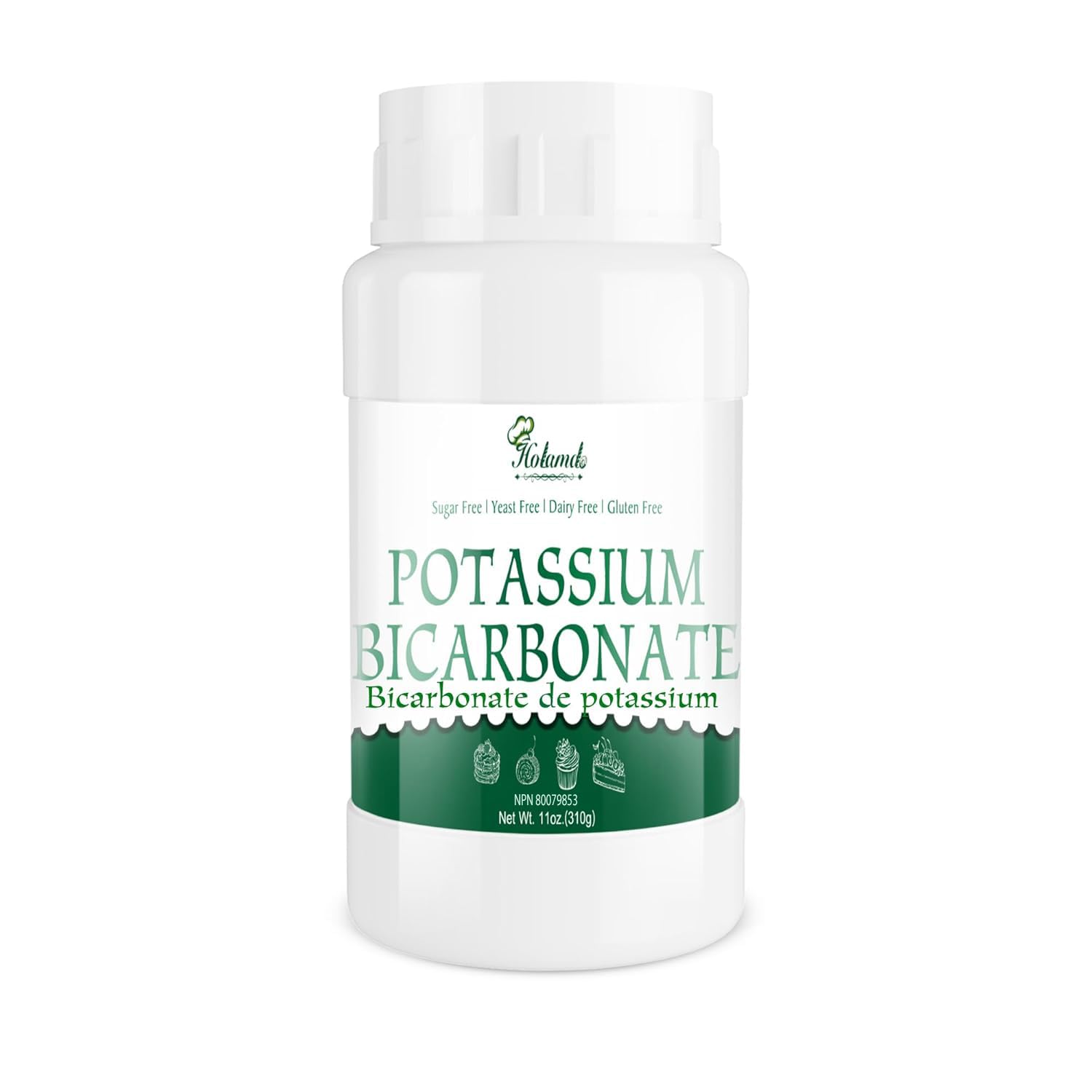 Holamdo Potassium Bicarbonate Powder, 10 oz, 100% Pure, Food Grade Mineral Supplement for Plants, Cakes, Winemaking, Gluten Free, Vegan Friendly