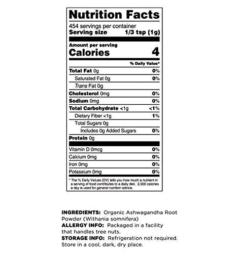 Terrasoul Superfoods Organic Ashwagandha Root Powder, 16 oz