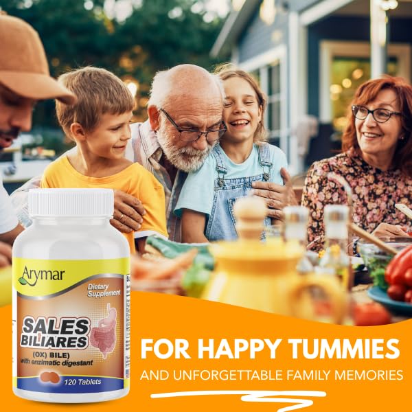 Arymar Ox Bile with Digestive Enzymes Tablets, 60 Count