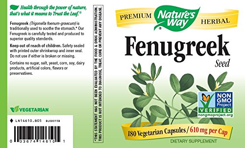 Nature's Way Fenugreek Seed 610 mg Capsules, 720 Count