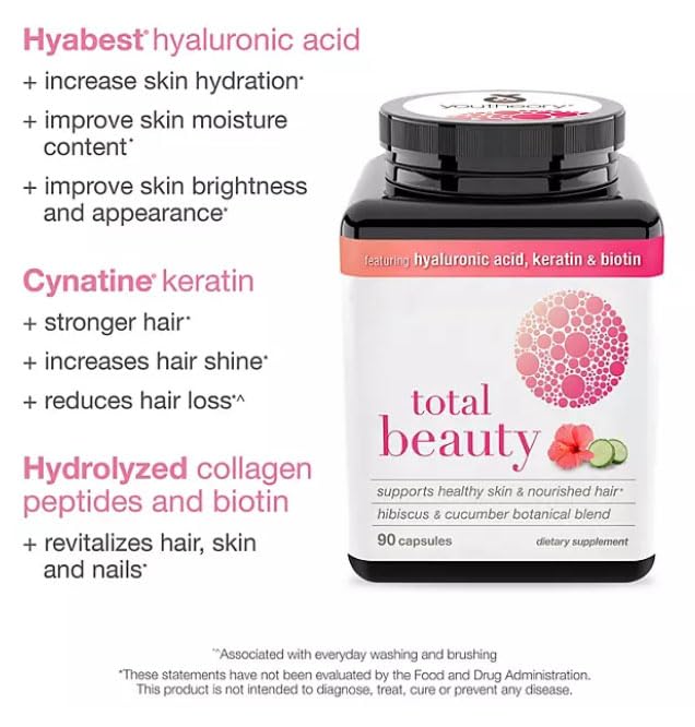 Generic Total Beauty Hyaluronic Acid, Keratin & Biotin Capsules, 90 Count