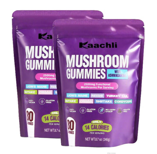 KAACHLI Ashwagandha 1000mg & Mushroom Gummies, 80 Count