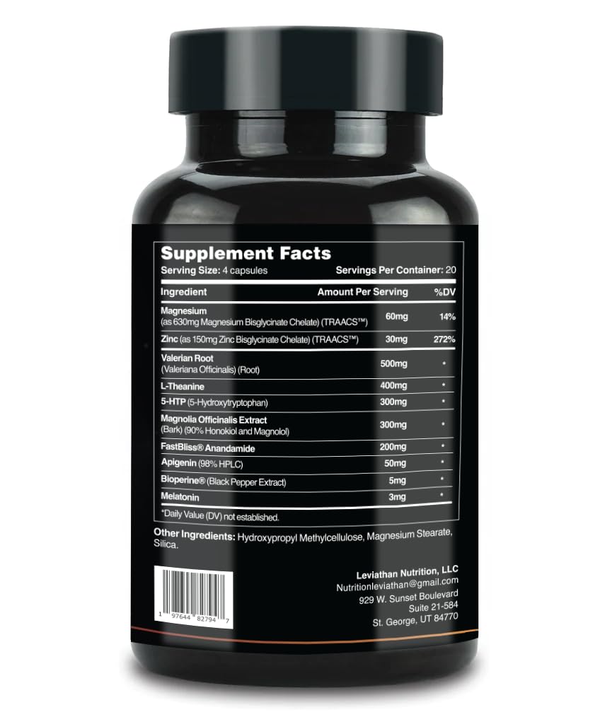 Leviathan Nutrition Slumber Sleep Aid Capsule 80 Count