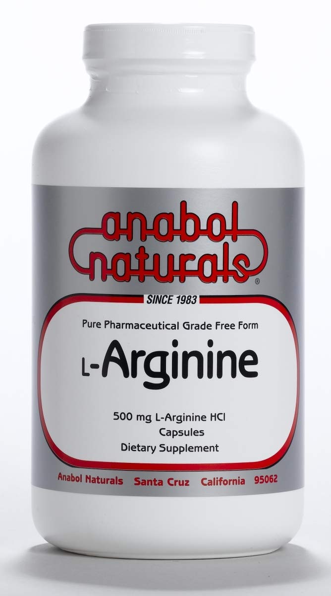 Anabol Naturals L-Arginine 500 mg Capsules, 2000 Capsules