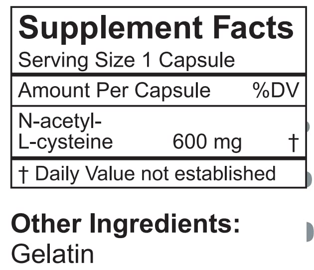 LifeLink NAC (N-Acetyl L-Cysteine) 600 mg Capsule 120 Count