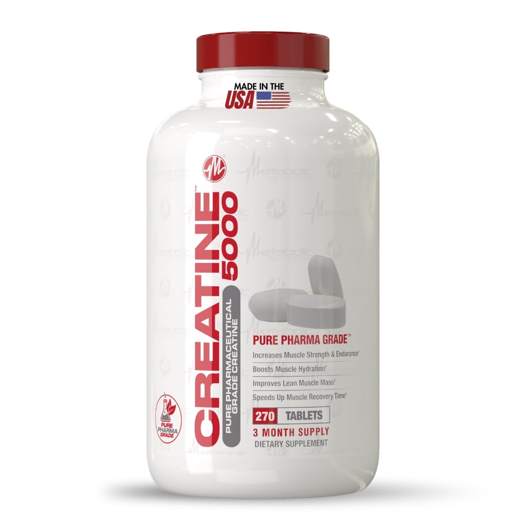 Metabolic Nutrition Creatine Monohydrate 5000mg Tablets, 270 Count