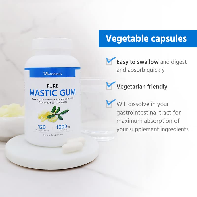 ML Naturals Mastic Gum 1000mg Capsules, 240 Count