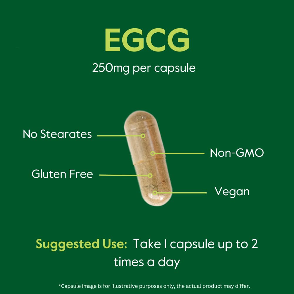 BESTVITE EGCG 250mg Green Tea Extract Capsules 120 Count