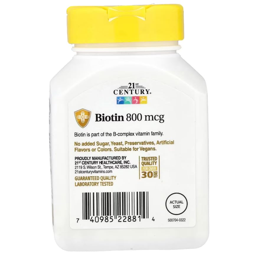 21st Century Biotin 800 mcg Capsule, 110 Count