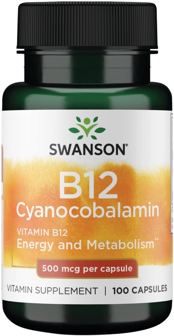 Swanson Vitamin B-12 (Cyanocobalamin) 100 Capsules
