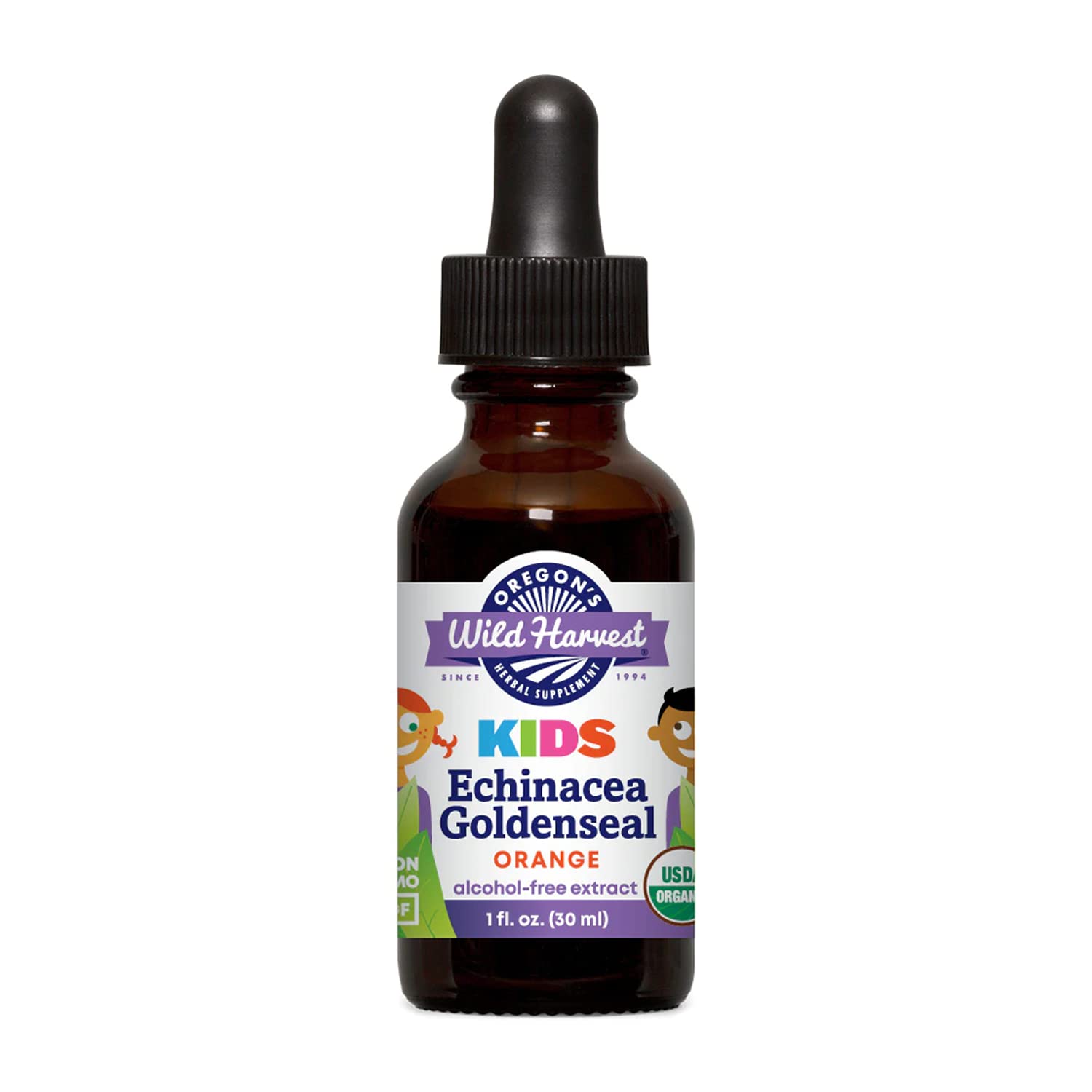 Oregon's Wild Harvest Children's Echinacea Goldenseal Orange Organic Herbal Supplement Capsule, 1 Count