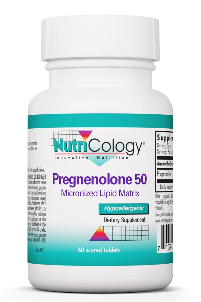 Allergy Research Group NutriCology Pregnenolone Micronized 50 mg Tablet, 60 Tablets