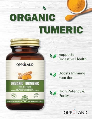 Oppuland Organic Turmeric Capsules 120 Count