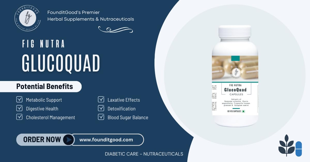 FounditGood FiG Nutra GlucoQuad Capsules, 60 Veg Capsules