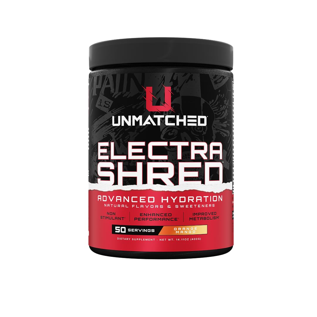 Unmatched ElectraShred Electrolyte Powder, Orange Mango, 50 Servings