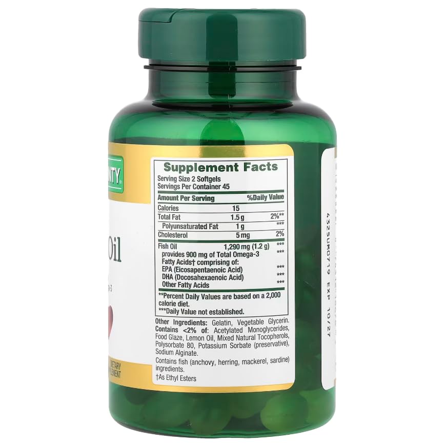 Nature's Bounty Fish Oil 1290 mg Softgels 180 Count